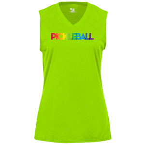 Women's Rainbow Core Performance Sleeveless Shirt in Lime