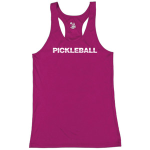 Women's Pickleball Net Core Performance Racerback Tank in Hot Pink