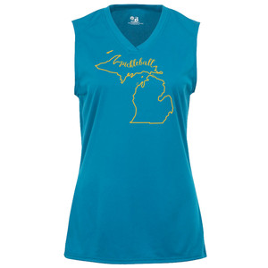 Women's Michigan Core Performance Sleeveless Shirt in Electric Blue