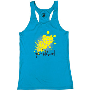 Women's Splatter Core Performance Racerback Tank in Electric Blue