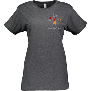 Women's Pickleball Girl Cotton T-Shirt in Vintage Smoke