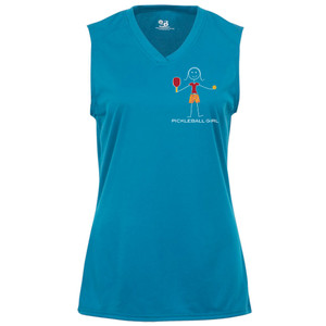 Women's Pickleball Girl Core Performance Sleeveless Shirt  in Electric Blue