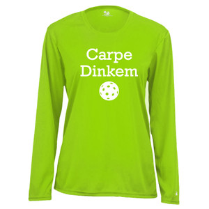 Women's Carpe Dinkem Core Performance Long-Sleeve Shirt in Lime