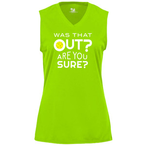 Women's Was That Out Core Performance Sleeveless Shirt in Lime