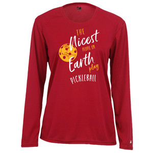 Women's Nicest People Core Performance Long-Sleeve Shirt in Red