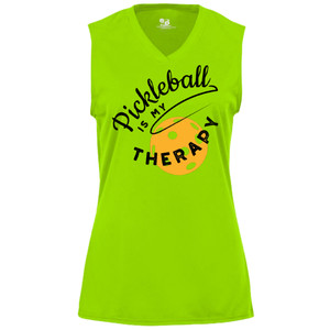 Women's Pickleball Therapy Core Performance Sleeveless Shirt in Lime