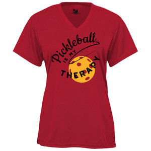 Women's Pickleball Therapy Core Performance T-Shirt in Red