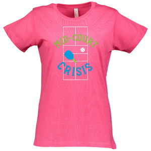 Women's Mid-Court Crisis Cotton T-Shirt in Vintage Hot Pink