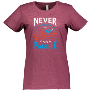 Women's Never Underestimate Cotton T-Shirt in Vintage Burgundy