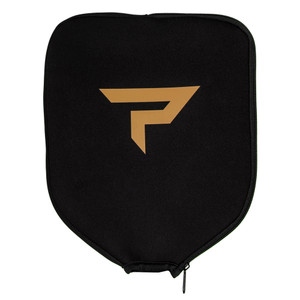 Paddletek black Paddle Cover featuring a centered yellow Paddletek logo and zipper closure. Size standard