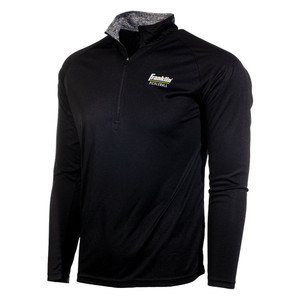 Men's Franklin 1/4 Zip Long Sleeve Shirt side view. Small Franklin logo left chest.