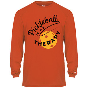 Men's Pickleball Therapy Core Performance Long-Sleeve Shirt in Burnt Orange