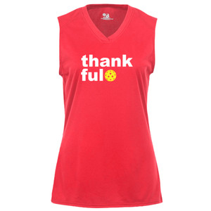 Women's Thankful Core Performance Sleeveless Shirt in Hot Coral