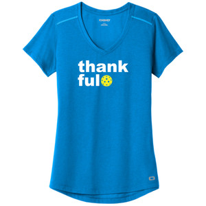 Women's Thankful Ogio Performance Shirt in Bolt Blue