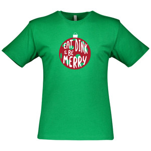 Men's Eat Dink & Be Merry Cotton T-Shirt in Vintage Green