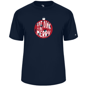 Men's Eat Dink & Be Merry Core Performance T-Shirt in Navy