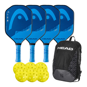 HEAD Extreme Pro 4 Paddle Bundle with Bag including four Extreme Pro Composite Paddles, six Penn 40 Outdoor Pickleballs, and backpack HEAD Extreme Pro 4 Paddle Bundle with Bag including four Extreme Pro Composite Paddles, six Penn 40 Outdoor Pickleballs, and backpack