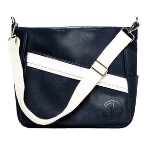 Georgie and Lou The Kate Pickleball Bag with a navy and white stripe design