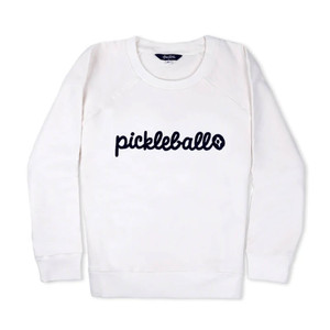 Front view of the Pickleball Stitched Crew neck women's Sweatshirt