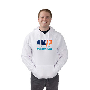 Front view of the Unisex MLP Olsen Fleece Hoodie in the color White.