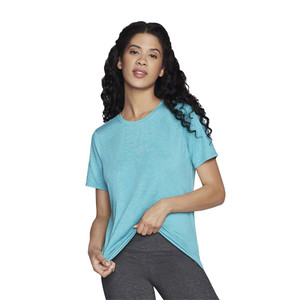 Front view of Skechers GO DRI SWIFT T-Shirt in the color Capri Breeze.