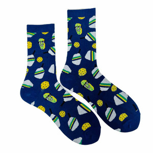 View of the Navy Born to Rally Born to Rally Bamboo Pickleball Socks.