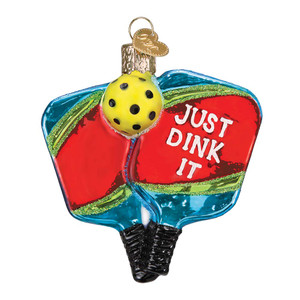 Front view of the 'Just Dink It' Pickleball Ornament.