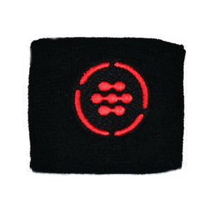 Armour Pickleball Wristband available in color black with red embroidered logo
