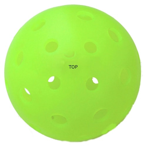 The TOP Ball is a durable seamless outdoor pickleball, available in yellow, orange, white or mixed colors.