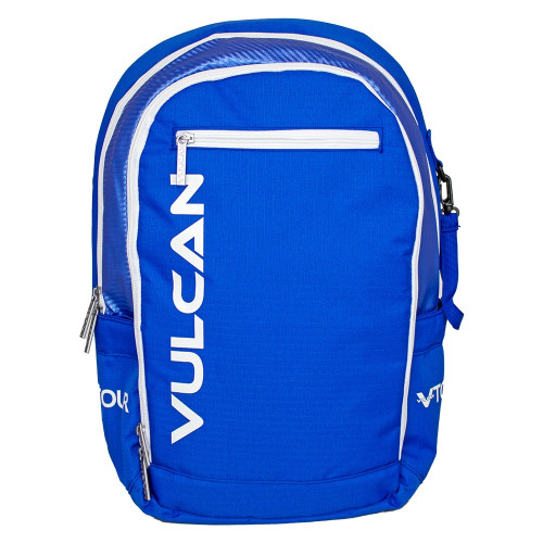 The Vulcan VTOUR Pickleball Backpack features a padded paddle pocket and is available in black-and-gold, blue-and-white, or gray-and-black color combinations.