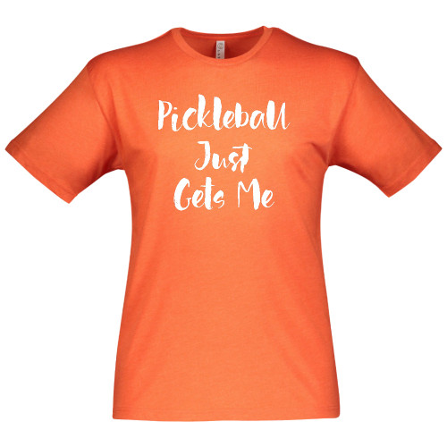 Men's Pickleball Just Gets Me Cotton T-Shirt in Vintage Orange