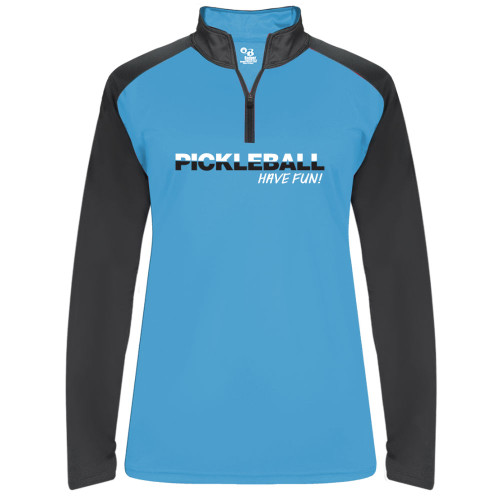 Women's Pickleball Have Fun UV Performance 1/4 Zip in Columbia Blue