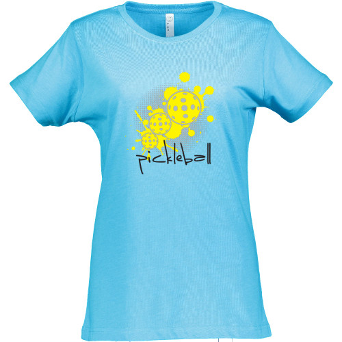 Women's Splatter Cotton T-Shirt in Vintage Turquoise