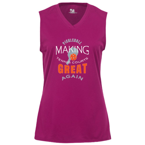 Women's Tennis Court Core Performance Sleeveless Shirt in Hot Pink