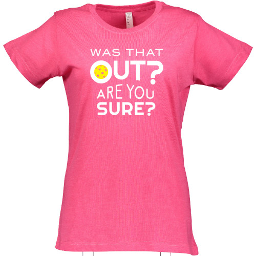 Women's Was That Out Cotton T-Shirt in Vintage Hot Pink