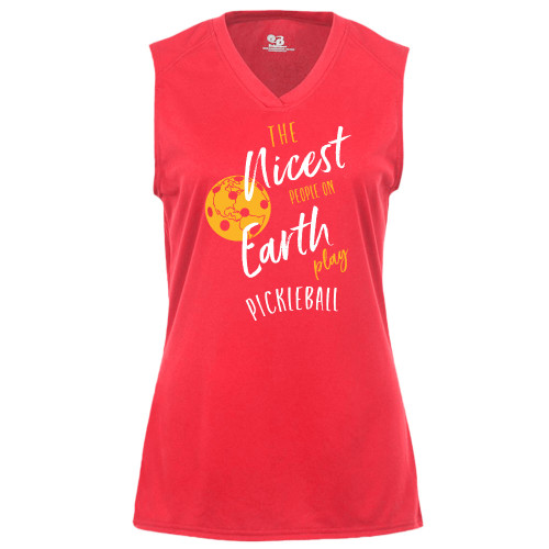 Women's Nicest People Core Performance Sleeveless Shirt in Hot Coral