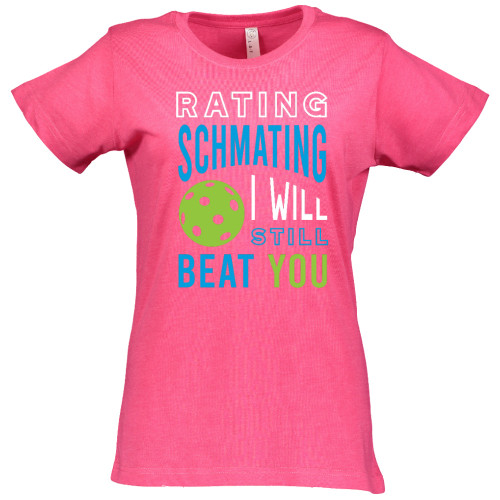 Women's Rating Schmating Cotton T-Shirt in Vintage Hot Pink