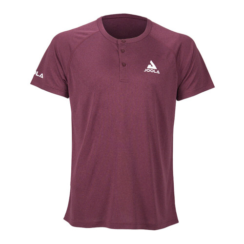 JOOLA Men's Ben Johns Propel Short Sleeve Henley Pickleball Shirt - Burgundy