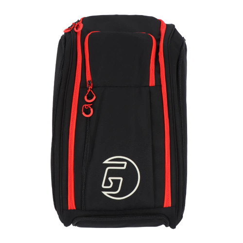 GAMMA Pickleball Tour Backpack with adjustable straps featuring a black and red design with white brand logo