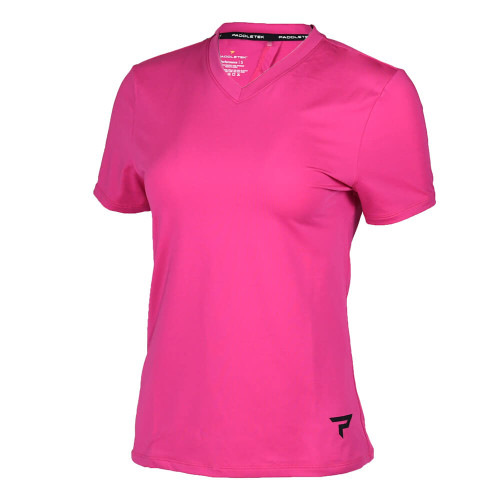 Front view of Women's Paddletek Performance Short Sleeve Tee in the color Fucshia.