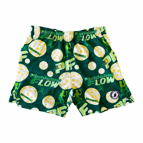 Front view of the Flow Society Pickleball Dink Flow Paddle 7inch Shorts for men.