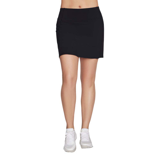 Front view of Women's Skechers GO WALK Wear Skort in the color Black.