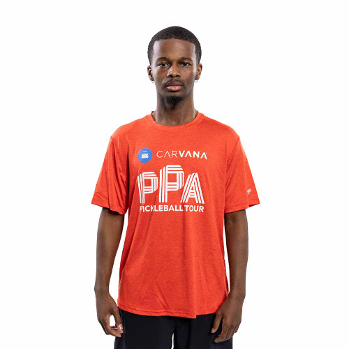 Front view of the Men's PPA FILA Pickleball Crew T-Shirt in the color Red.