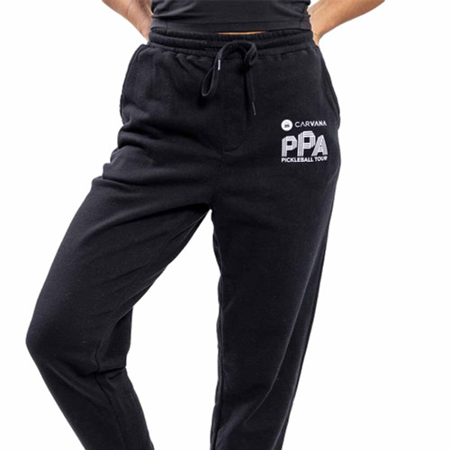 Front view of the Unisex PPA Tour Sweatpants in the color Black.