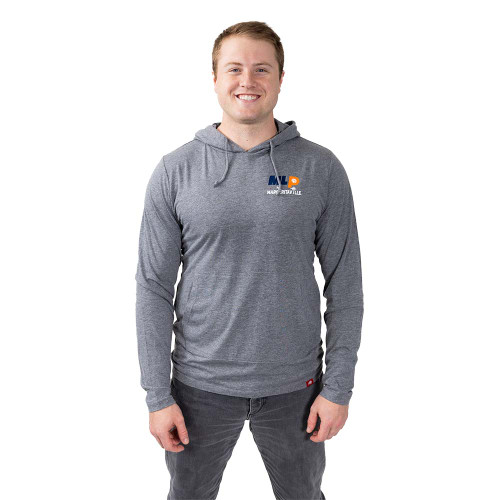 Front view of the Unisex MLP Rowan Pullover Hoodie in the color Grey.