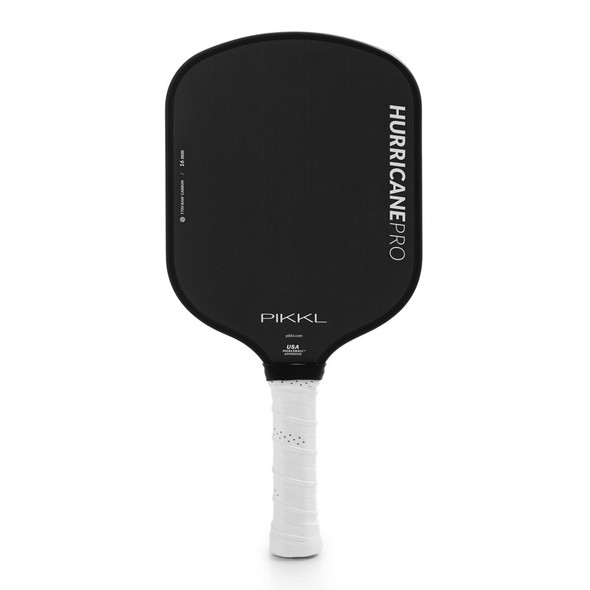 PIKKL Hurricane Pro 16mm T700 Toray Raw Carbon Fiber Pickleball Paddle shown in Black