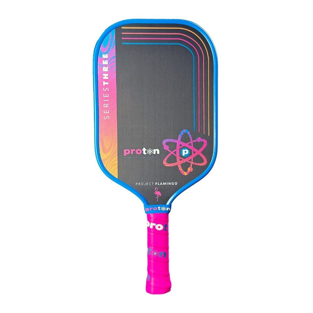 Proton Series Three Project Flamingo 13mm Elongated Pickleball Paddle Proton Series Three Project Flamingo 13mm Elongated Pickleball Paddle