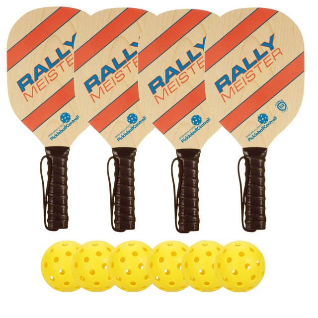 Rally Meister Wood Paddle Deluxe Bundle - 4 paddles/6 balls Rally Meister Wood Paddle Deluxe Bundle - 4 paddles/6 balls