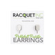 Racquet, Inc's Silver Pickleball Paddle Earrings with post and pushback closures.