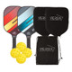 The Versix Ascent 5C Paddle Bundle comes with one blue and one orange midweight graphite paddles,  two paddle covers, four outdoor pickle balls, and a drawstring bag.